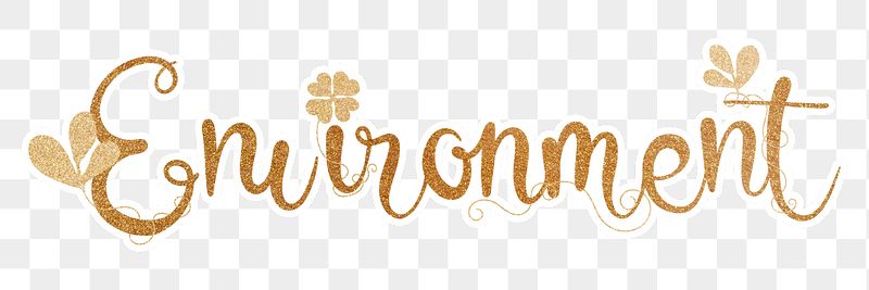 PNG environment word, gold glittery | Free PNG - rawpixel
