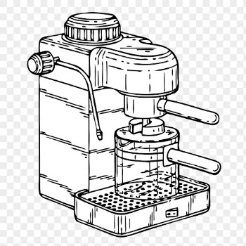 Png espresso maker drawing sticker, | Free PNG - rawpixel