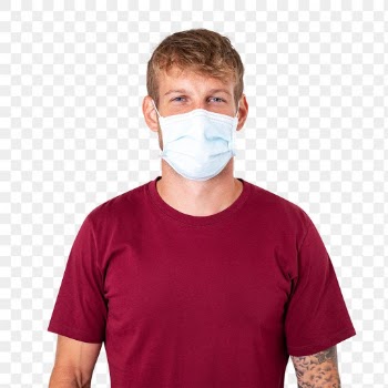 Png European man mockup wearing face mask in… | Free stock illustration | High Resolution graphic