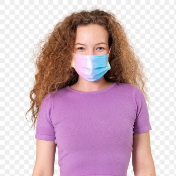 Png European woman mockup wearing face mask… | Free stock illustration | High Resolution graphic