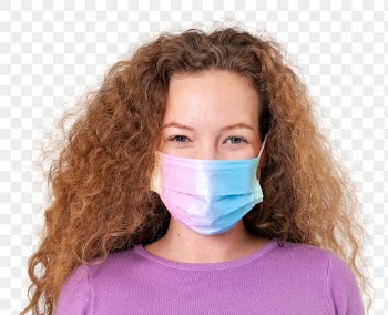 Png European woman mockup wearing face mask… | Free stock illustration | High Resolution graphic