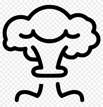 Png File - Black And White Mushroom Cloud Clipart