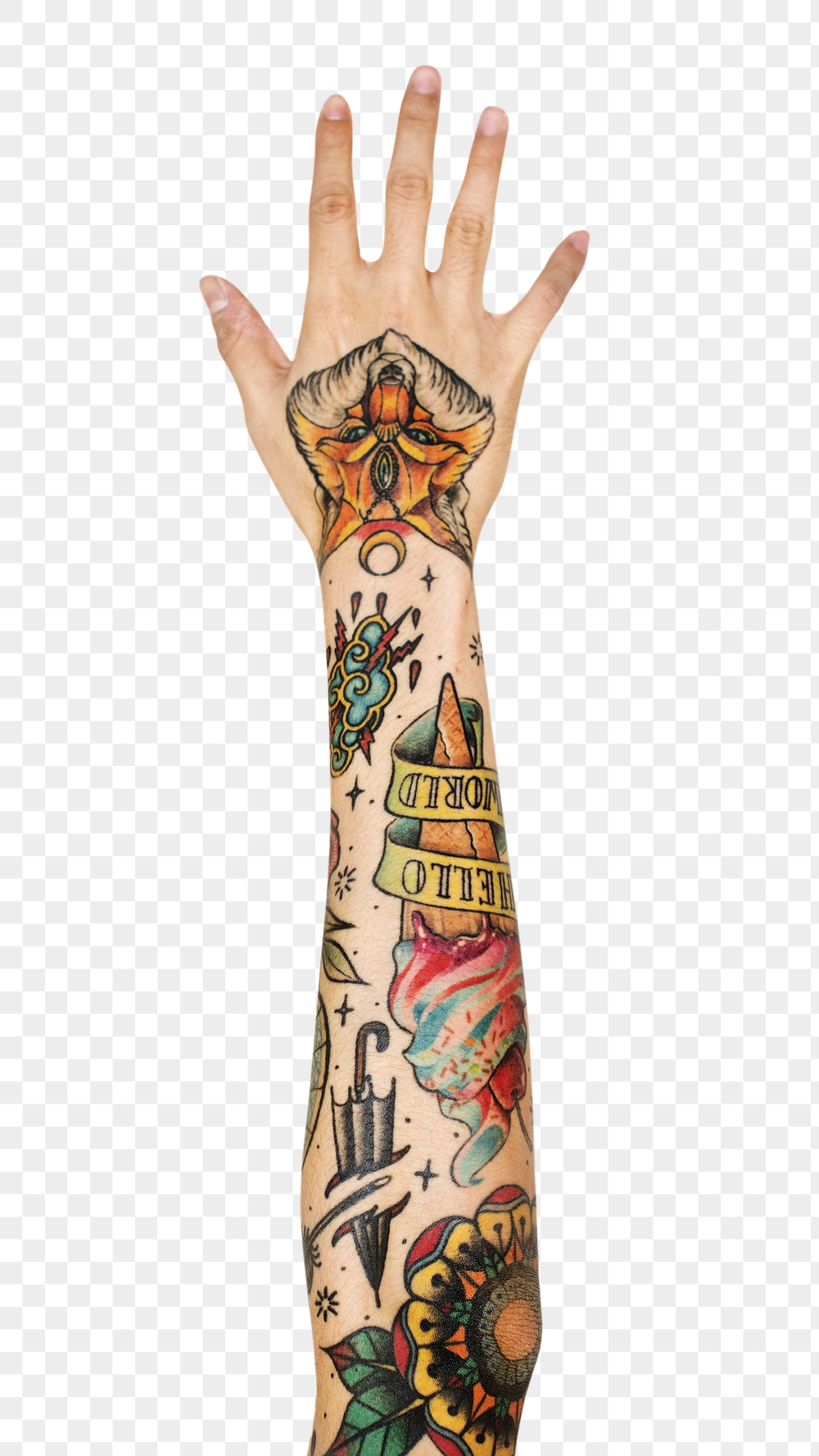 Png five fingers up tattooed | Free PNG - rawpixel