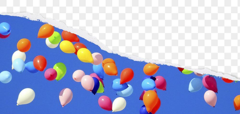 PNG floating balloons border, ripped | Free PNG - rawpixel