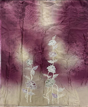 png Floral Pattern on Fabric with Gradient Background