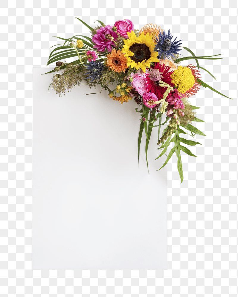 PNG flower bouquet on paper | Free PNG - rawpixel