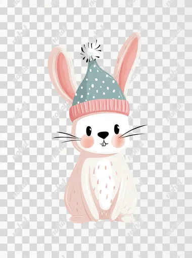 PNG Fluffy Baby Bunny in a Hat PNG Fluffy Baby Bunny in a Hat
