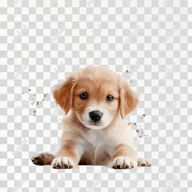 PNG Fluffy puppy with sad expression in watercolor, whimsical home decor PNG Fluffy puppy with sad expression in watercolor, whimsical home decor