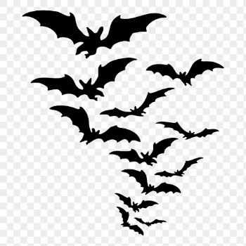 PNG flying bat colony silhouette | Free PNG - rawpixel