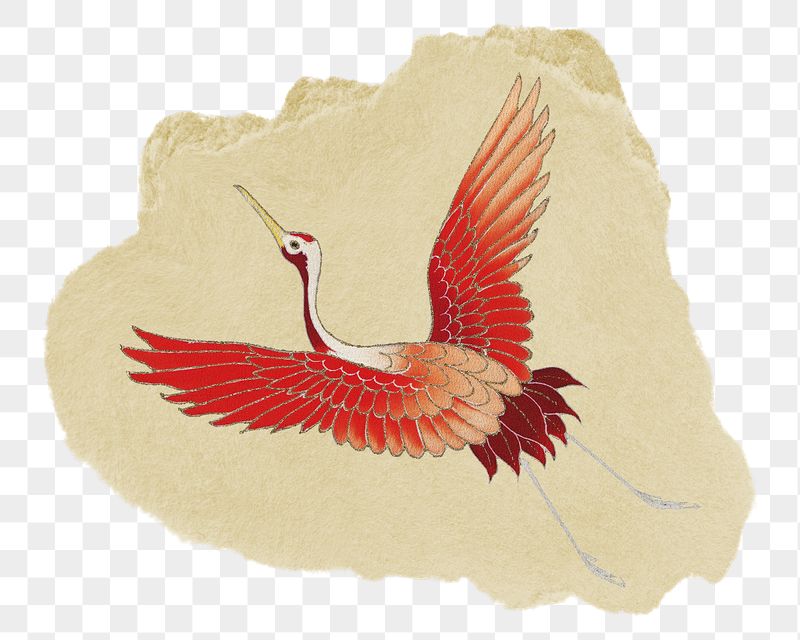 Png flying crane sticker, Japanese | Free PNG - rawpixel