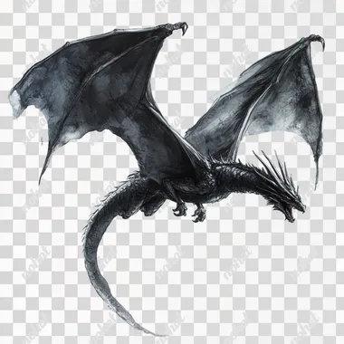 PNG Flying dragon from Harry Potter soaring over a magical landscape