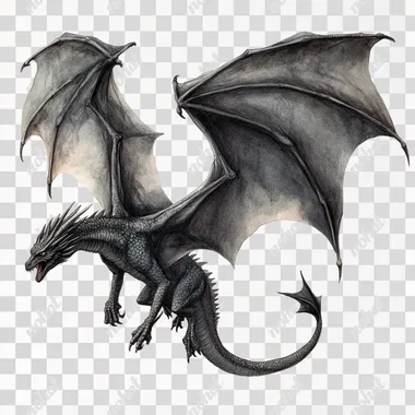 PNG Flying Harry Potter dragon illustration on white background