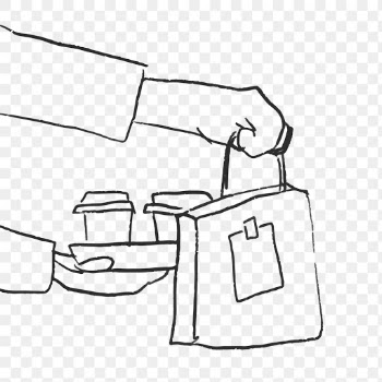 PNG food delivery doodle sticker with eco… | Free stock illustration | High Resolution graphic