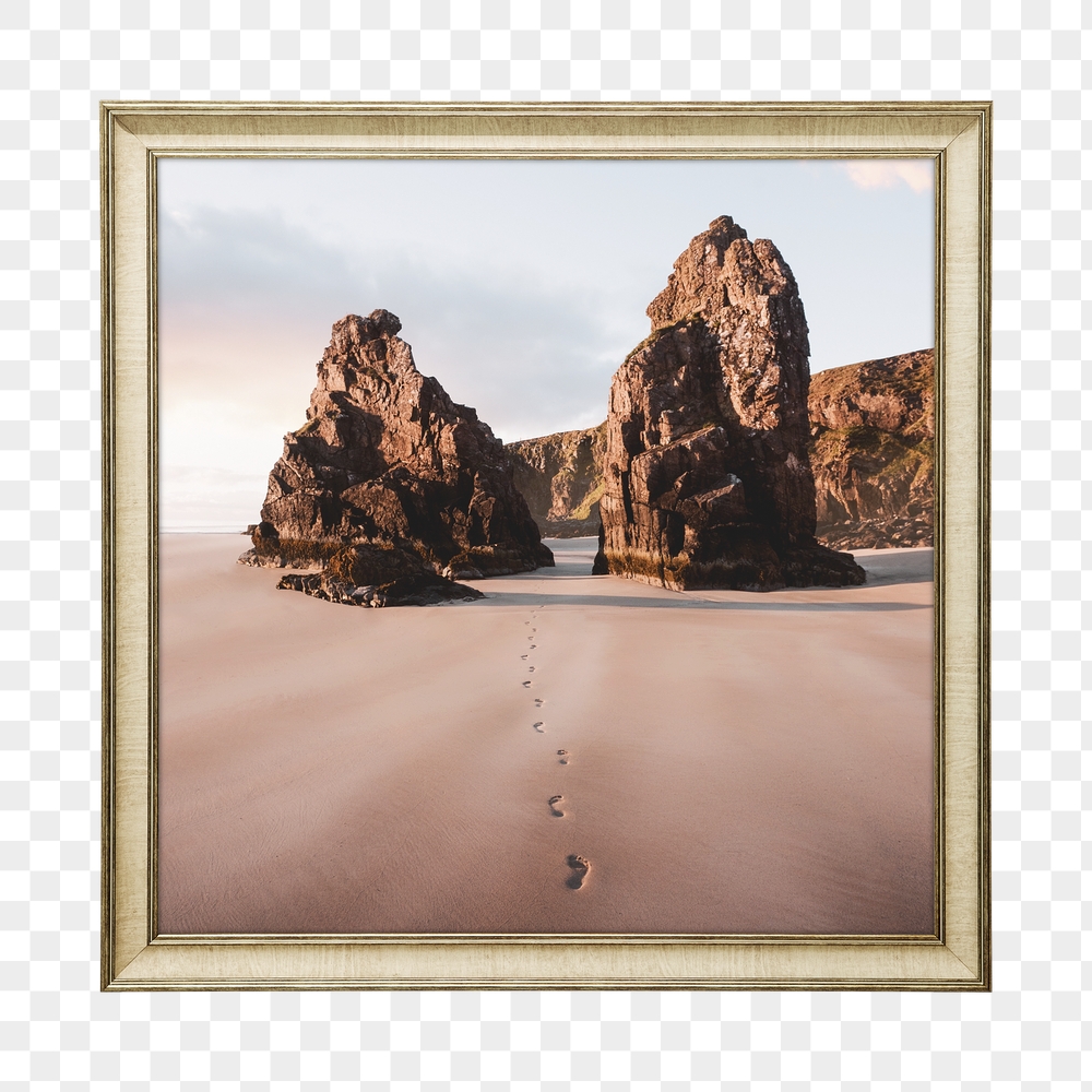 Png footprint on sand framed | Free PNG - rawpixel
