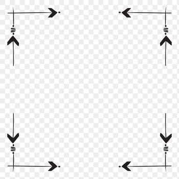 Png frame border bohemian arrow ornament