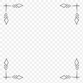 Png frame corner border bohemian ornament