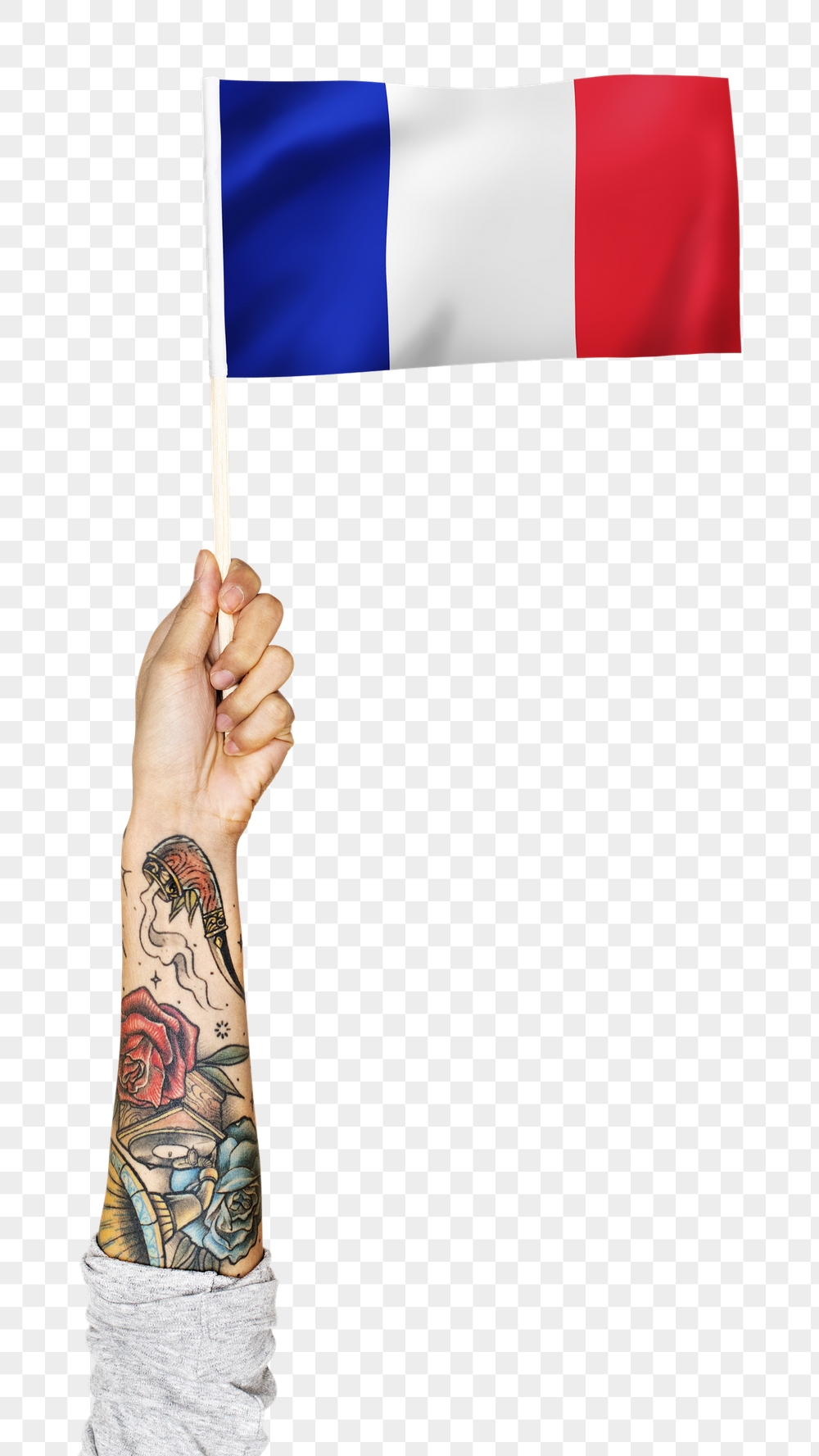 Png French flag, tattooed hand | Free PNG - rawpixel