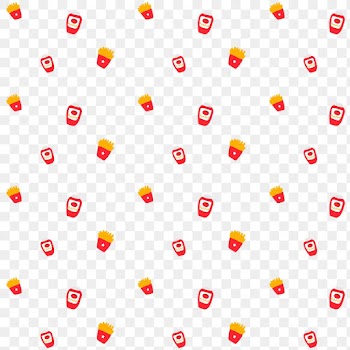 Png French fries ketchup seamless pattern transparent background