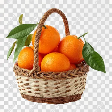 PNG Fresh Oranges in a Basket