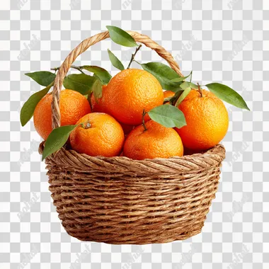 PNG Fresh Oranges in a Basket