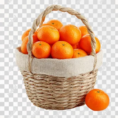 PNG Fresh Oranges in a Woven Basket PNG Fresh Oranges in a Woven Basket