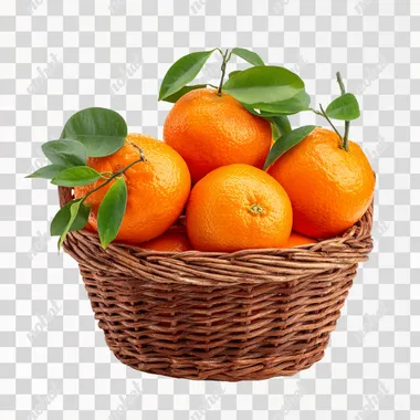 PNG Fresh Oranges in a Woven Basket PNG Fresh Oranges in a Woven Basket