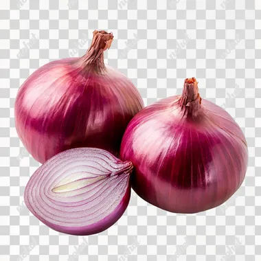 PNG Fresh Red Onions and Sliced Ring on White Background PNG Fresh Red Onions and Sliced Ring on White Background