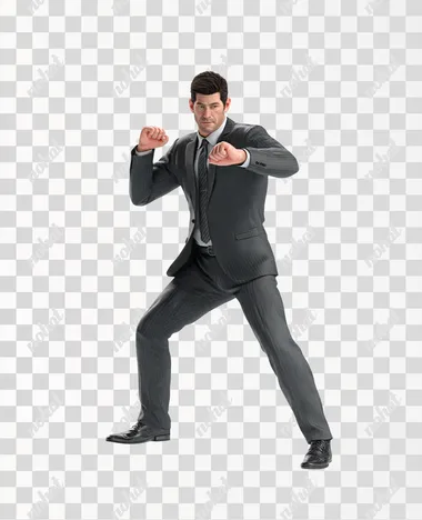 PNG Friendly Male Consultant in Combat Pose - 3D Rendering PNG Friendly Male Consultant in Combat Pose - 3D Rendering