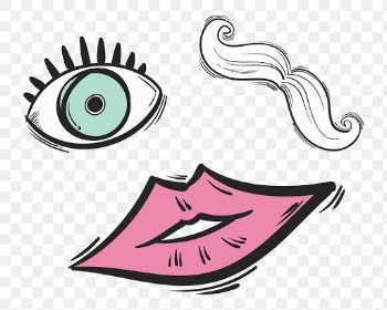 Png funky doodle social media story sticker set