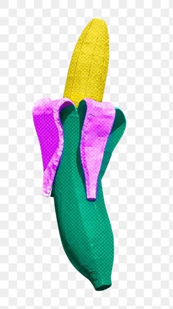 Png funky pink and green banana peel, remixed… | Free stock illustration | High Resolution graphic