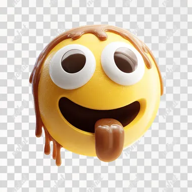 PNG Funny Prank Emoji with Chocolate Drip PNG Funny Prank Emoji with Chocolate Drip
