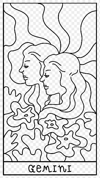 Png Gemini line art doodle | Free PNG Sticker - rawpixel