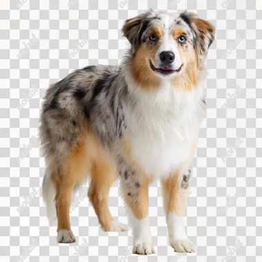 PNG Gentle Australian Shepherd Portrait