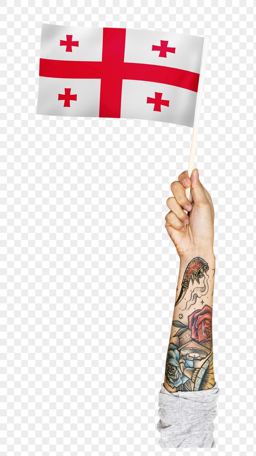 Png Georgia's flag, tattooed hand | Free PNG - rawpixel