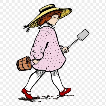 Png girl holding shovel clipart, | Free PNG - rawpixel