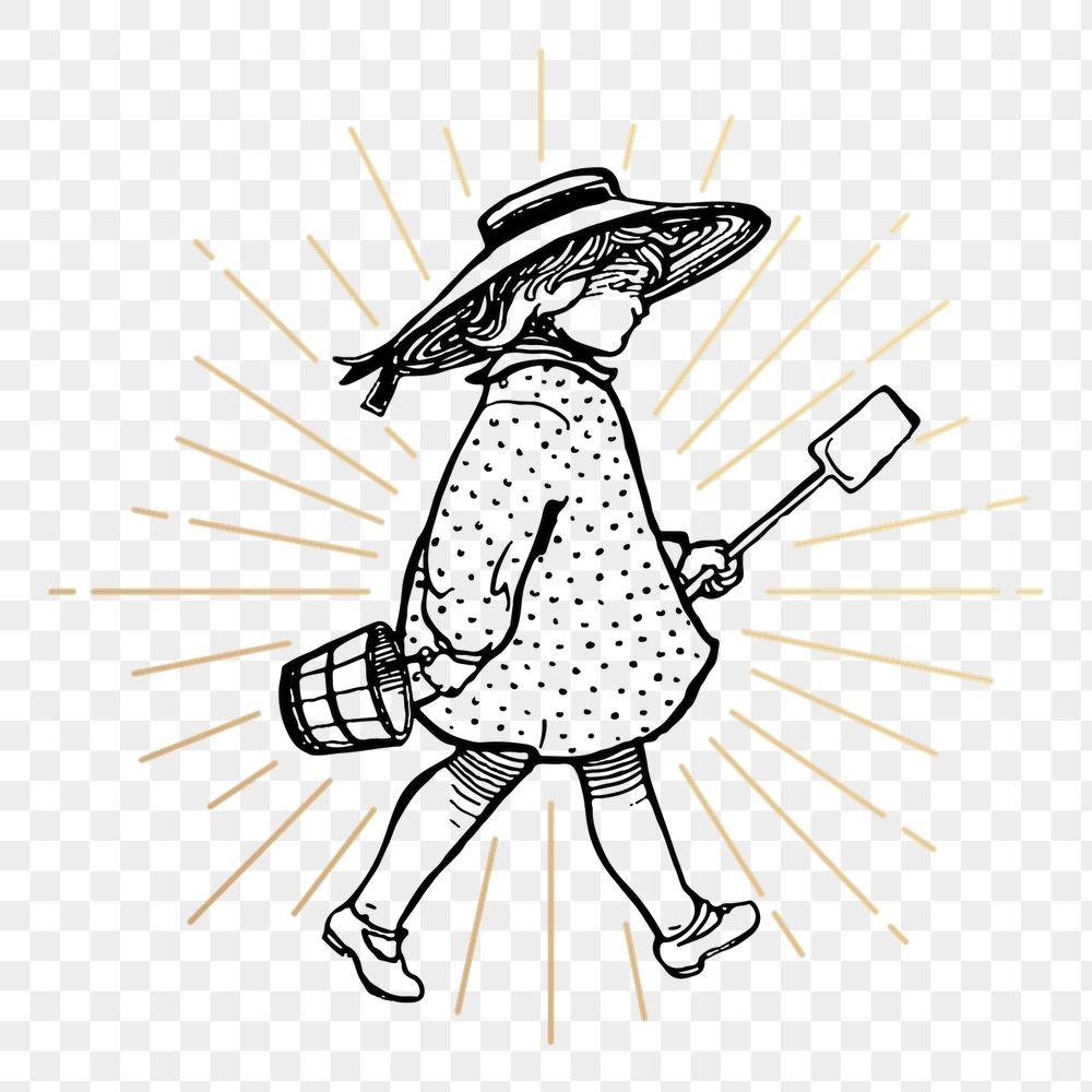 Png girl holding shovel sticker, | Free PNG Illustration - rawpixel