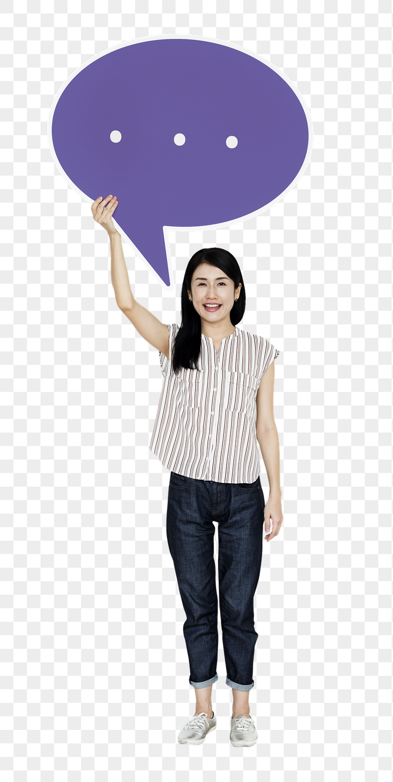 Png Girl holding speech bubble | Free PNG - rawpixel