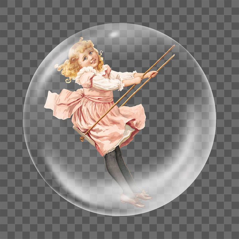 PNG girl in swing sticker, | Free PNG - rawpixel
