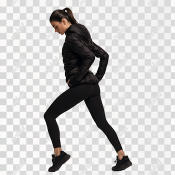 PNG Glamorous Young Female Executive in Winter Running Gear