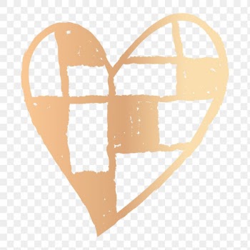 Png gold heart icon checkered, hand-drawn… | Free stock illustration | High Resolution graphic