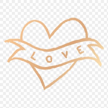 Png gold heart icon love word, hand drawn… | Free stock illustration | High Resolution graphic