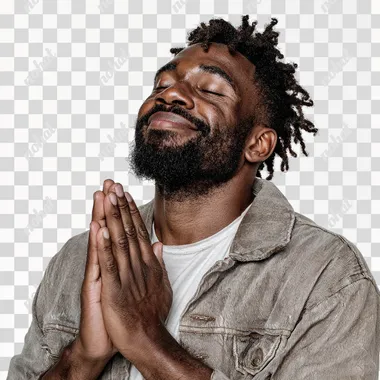PNG Grateful Black Man in Casual Outfit