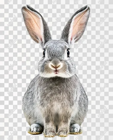 PNG Gray rabbit watercolor portrait ideal for home decor and clipart use