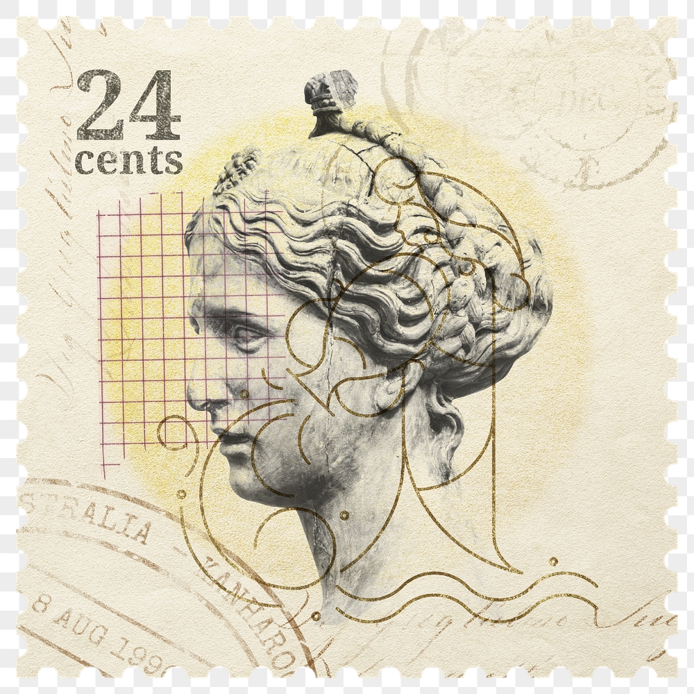 Png Greek woman sculpture stamp | Free PNG - rawpixel