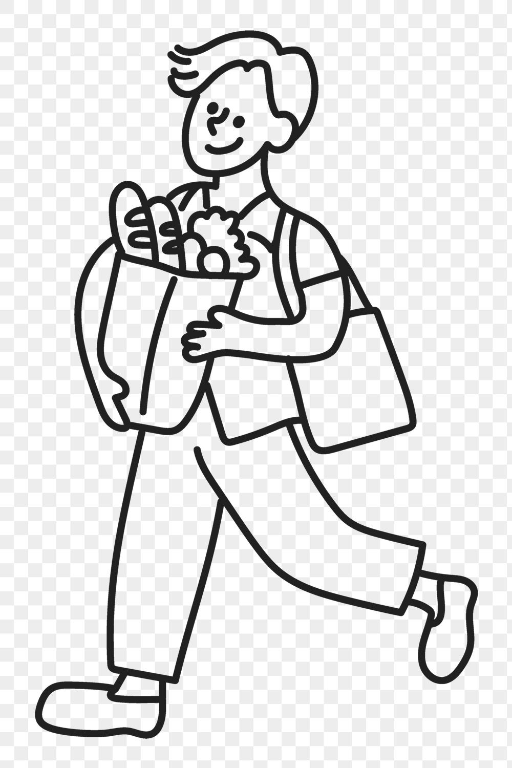 Png grocery shopping guy sticker, | Free PNG Illustration - rawpixel