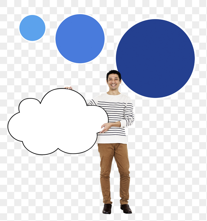 Png Guy holding blank cloud, | Free PNG - rawpixel