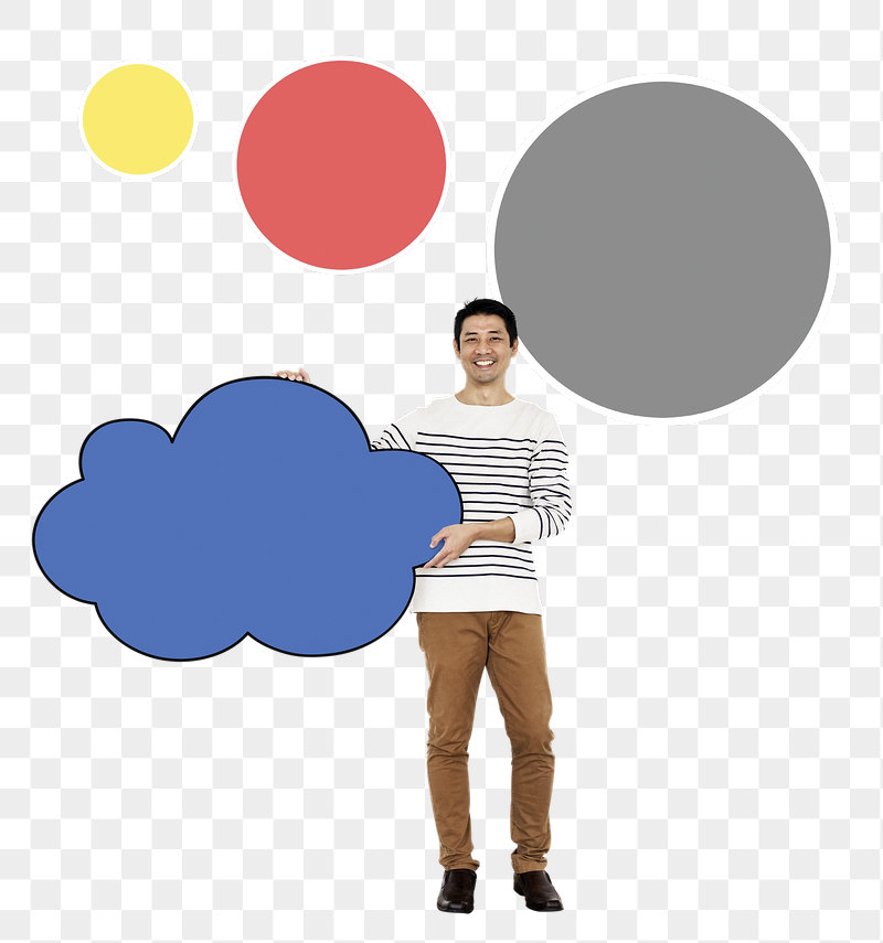 Png Guy holding blank cloud, | Free PNG - rawpixel