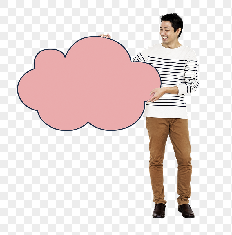 Png Guy holding blank cloud, | Free PNG - rawpixel
