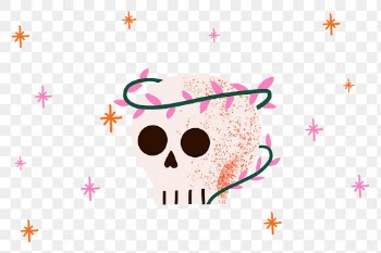 PNG halloween sticker, cute spooky skull… | Free stock illustration | High Resolution graphic