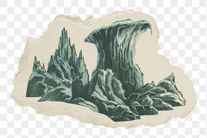 Png hand drawn landscape sticker, | Free PNG - rawpixel
